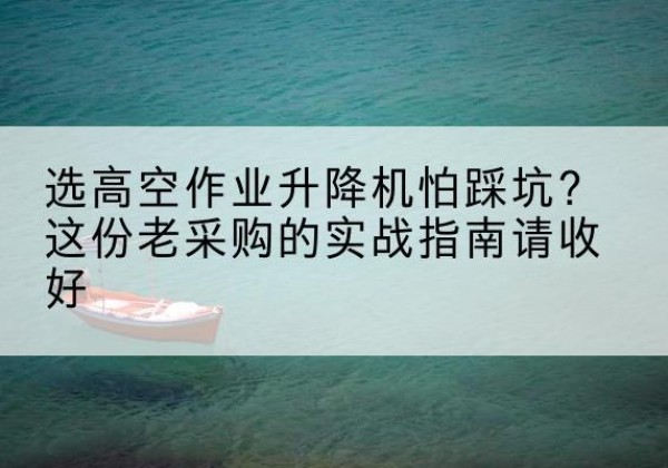 沅陵高空作业升降机厂家推荐-选高空作业升降机怕踩坑？这份老采购的实战指南请收好